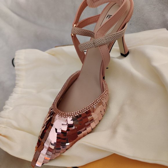 Brand New Fendi Colibrì Lite, size 38.5, Pink Sequin - Picture 1 of 10